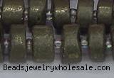 CRB1263 15.5 inches 8*16mm tyre matte pyrite gemstone beads