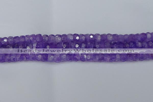 CRB1276 15.5 inches 6*10mm faceted rondelle lavender amethyst beads