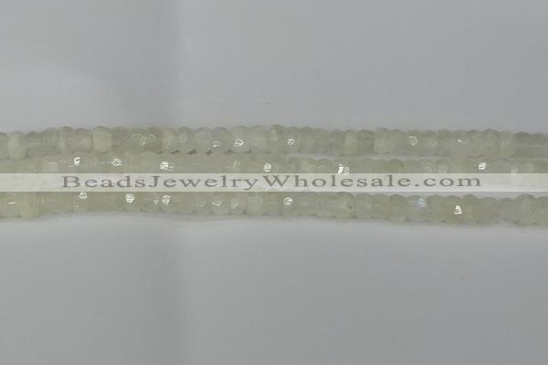 CRB1278 15.5 inches 4*6mm faceted rondelle white moonstone beads