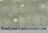 CRB1280 15.5 inches 6*10mm faceted rondelle white moonstone beads