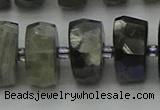 CRB1305 15.5 inches 8*18mm faceted rondelle labradorite beads