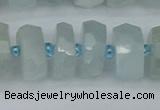 CRB1314 15.5 inches 7*14mm faceted rondelle aquamarine beads