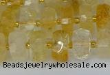 CRB1321 15.5 inches 6*10mm faceted rondelle citrine beads