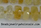 CRB1322 15.5 inches 6*12mm faceted rondelle citrine beads