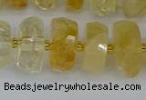 CRB1323 15.5 inches 7*14mm faceted rondelle citrine beads