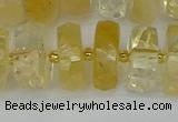 CRB1324 15.5 inches 8*16mm faceted rondelle citrine beads