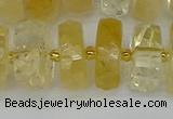 CRB1325 15.5 inches 8*18mm faceted rondelle citrine beads