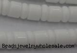 CRB133 15.5 inches 6*12mm & 10*12mm rondelle white porcelain beads