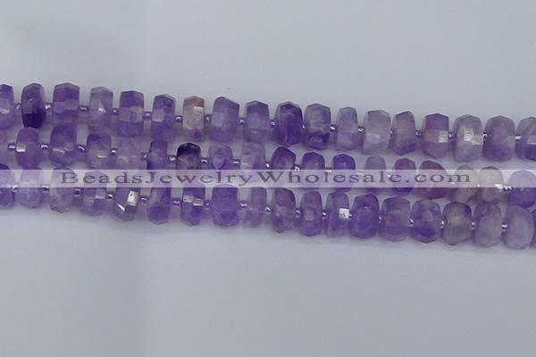 CRB1331 15.5 inches 6*10mm faceted rondelle lavender amethyst beads