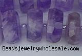 CRB1335 15.5 inches 8*18mm faceted rondelle lavender amethyst beads