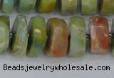 CRB1363 15.5 inches 7*14mm faceted rondelle Chinese amazonite beads