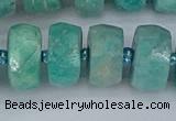 CRB1374 15.5 inches 8*16mm faceted rondelle amazonite beads