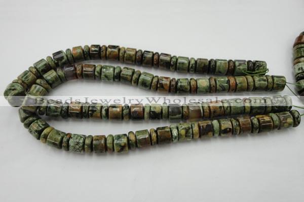 CRB138 15.5 inches 6*12mm & 10*12mm rondelle rhyolite gemstone beads