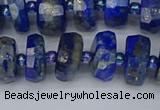 CRB1392 15.5 inches 6*12mm faceted rondelle lapis lazuli beads