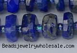 CRB1395 15.5 inches 8*18mm faceted rondelle lapis lazuli beads