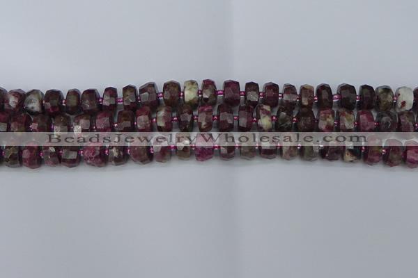 CRB1401 15.5 inches 6*10mm faceted rondelle tourmaline beads