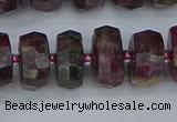 CRB1403 15.5 inches 7*14mm faceted rondelle tourmaline beads