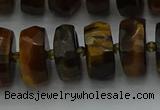 CRB1433 15.5 inches 7*14mm faceted rondelle yellow tiger eye beads