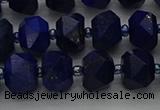 CRB1451 15.5 inches 8*10mm faceted rondelle lapis lazuli beads