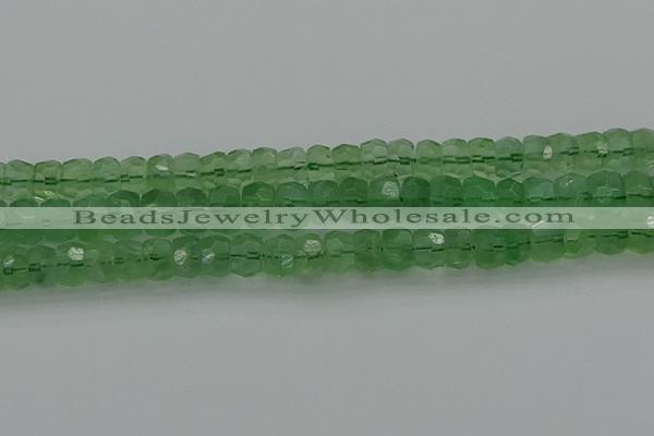 CRB1460 15.5 inches 6*10mm faceted rondelle green fluorite beads