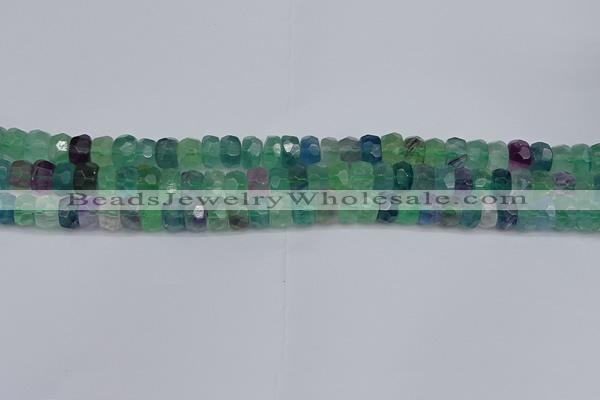 CRB1463 15.5 inches 4*6mm faceted rondelle fluorite beads