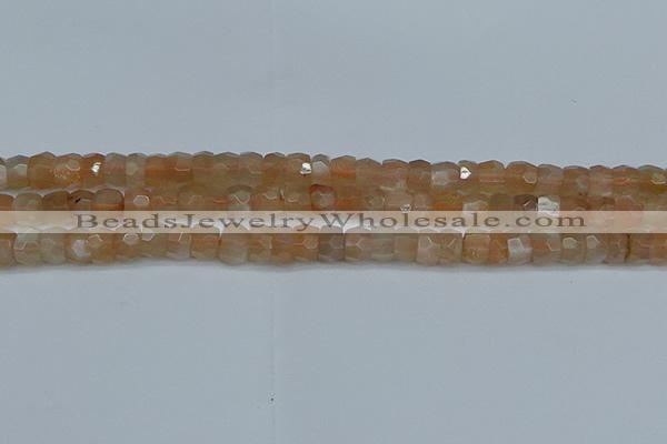 CRB1468 15.5 inches 4*6mm faceted rondelle moonstone beads