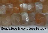 CRB1470 15.5 inches 6*10mm faceted rondelle moonstone beads