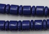 CRB153 15.5 inches 6*12mm & 10*12mm rondelle blue stone beads