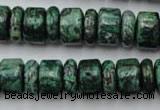 CRB162 15.5 inches 5*14mm & 10*14mm rondelle green picture jasper beads