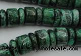 CRB175 15.5 inches 4*12mm – 8*12mm rondelle green picture jasper beads