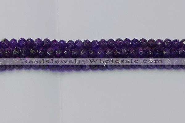 CRB1805 15.5 inches 5*8mm faceted rondelle amethyst beads