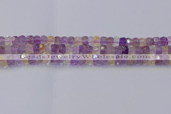 CRB1809 15.5 inches 6*10mm faceted rondelle ametrine beads