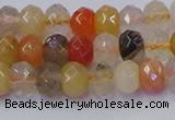 CRB1820 15.5 inches 4*6mm faceted rondelle mixed rutilated quartz beads