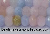 CRB1829 15.5 inches 5*8mm faceted rondelle morganite beads