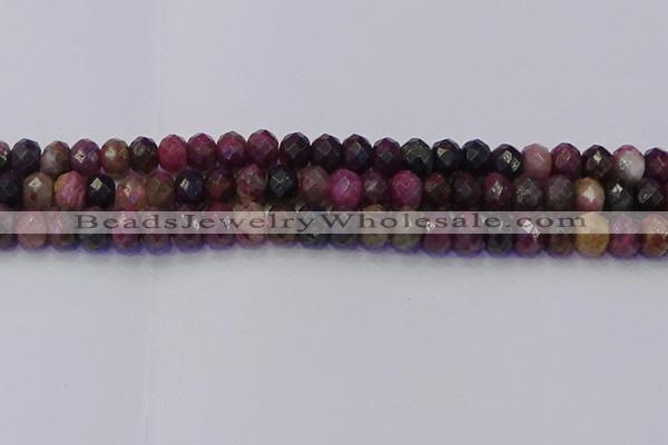 CRB1833 15.5 inches 5*8mm faceted rondelle tourmaline beads