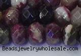 CRB1834 15.5 inches 6*10mm faceted rondelle tourmaline beads