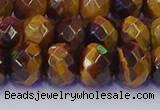 CRB1842 15.5 inches 6*10mm faceted rondelle yellow tiger eye beads