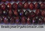 CRB1844 15.5 inches 4*6mm faceted rondelle red tiger eye beads