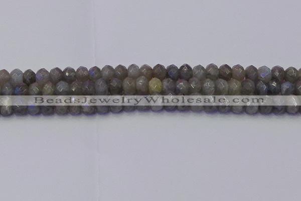 CRB1854 15.5 inches 6*10mm faceted rondelle labradorite beads