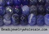 CRB1858 15.5 inches 6*10mm faceted rondelle sodalite beads