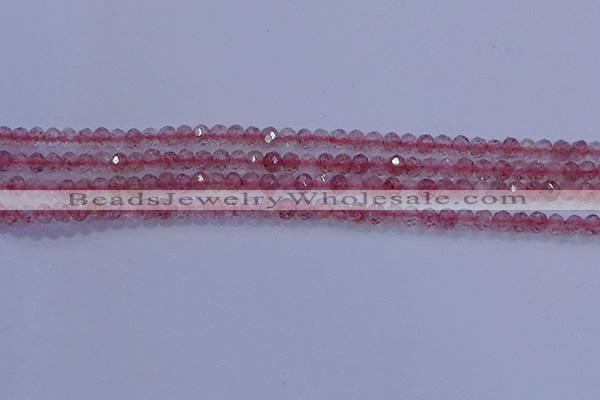 CRB1863 15.5 inches 2*3mm faceted rondelle strawberry quartz beads