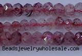 CRB1864 15.5 inches 2.5*4mm faceted rondelle strawberry quartz beads