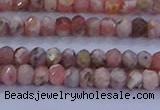 CRB1881 15.5 inches 2*3mm faceted rondelle rhodochrosite beads