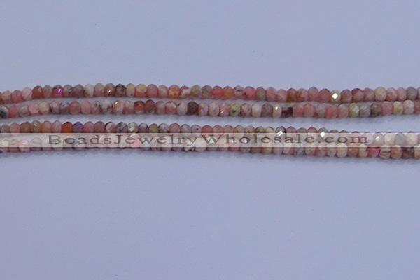 CRB1881 15.5 inches 2*3mm faceted rondelle rhodochrosite beads