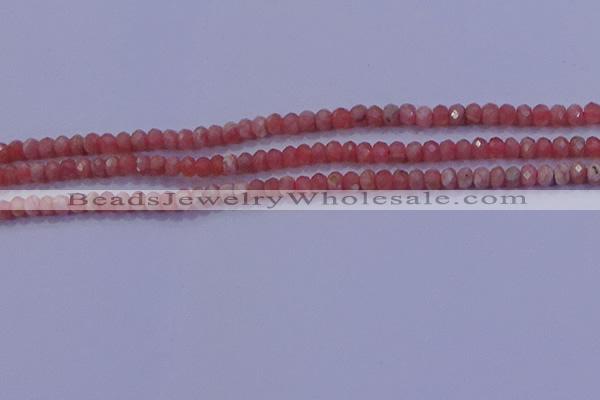 CRB1884 15.5 inches 2*3mm faceted rondelle rhodochrosite beads