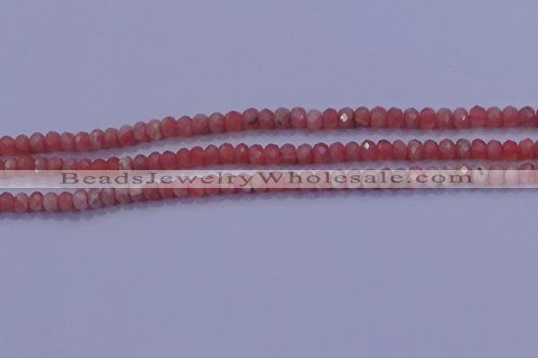 CRB1885 15.5 inches 2.5*4mm faceted rondelle rhodochrosite beads