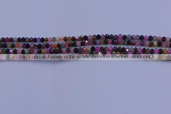 CRB1887 15.5 inches 2*3mm faceted rondelle tourmaline beads