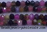 CRB1888 15.5 inches 2.5*4mm faceted rondelle tourmaline beads