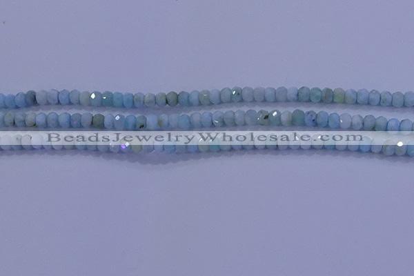 CRB1894 15.5 inches 2.5*4mm faceted rondelle larimar beads