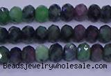 CRB1925 15.5 inches 2.5*4mm faceted rondelle ruby zoisite beads